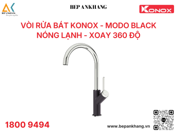 Vòi rửa bát Konox Modo Black - Nóng lạnh / Xoay 360 độ